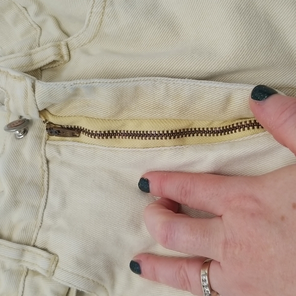 RIO Stephen Mardon SZ 11 JRS  Shorts Cream 90's Distressed High Waist Denim VTG - Picture 10 of 13